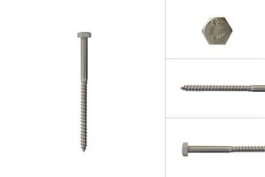 Coach screws stainless steel M6 x 90 mm - Per 10 pieces