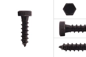 Svarta Franska Träskruvar M8 x 30 mm - 10 styck