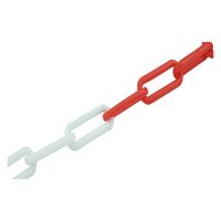 Red and White Plastic Link Chain 6 mm thick - Per 100 cm