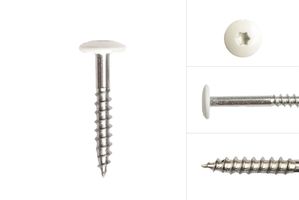 Color head screws White stainless steel 4.8 x 32 mm - Box 100 pieces