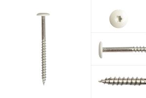 Color head screws White stainless steel 4.8 x 60 mm - Box 100 pieces