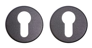 Runde Klickrosette für Profilzylinder Schwarz - pro Set