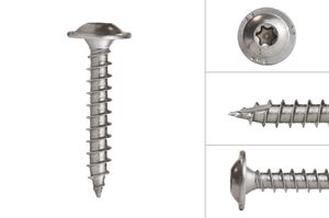 Short wood construction screws stainless steel 8.0 x 50 mm Torx - Per Piece
