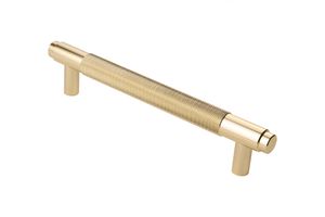 Lavuzo Handgreep Ribbel Satijn Goud 160 mm - Boorafstand 128 mm - Per Stuk