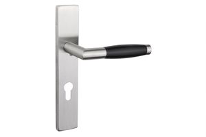 Lavuzo deurkruk Ascoli RVS met rechthoekig schild PC72 - Per set