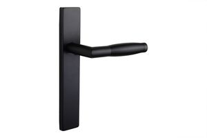 Lavuzo deurkruk Ascoli Zwart met rechthoekig schild - Per set