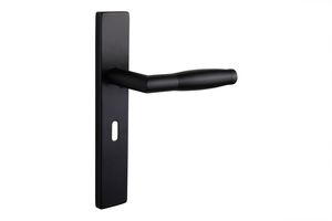 Lavuzo deurkruk Ascoli Zwart met rechthoekig schild SL56 - Per set