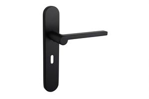 Lavuzo deurkruk Caserta Zwart met afgerond schild SL56 - Per set