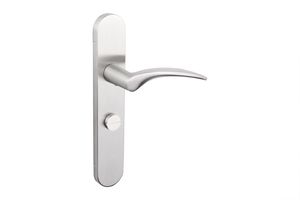 Lavuzo deurkruk Lodini RVS met afgerond schild WC63/8 badkamersluiting - Per set