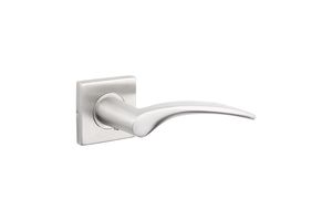 Lavuzo Door Handle Lodini Stainless Steel on Square Rosette - Per set