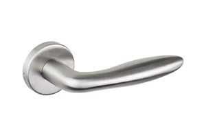 Lavuzo Door Handle Pratona Stainless Steel on Round Rosette - Per set