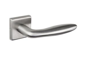 Lavuzo Door Handle Pratona Stainless Steel on Square Rosette - Per set
