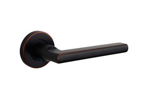Lavuzo deurkruk Riace Zwart/Brons met rond rozet - Per Set