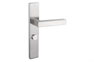 Lavuzo deurkruk Viterbo RVS met rechthoekig schild WC63/8 badkamersluiting - Per set