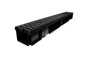 Drainage Channel with Plastic Grate 1000 x 125 x 105 mm - Per piece