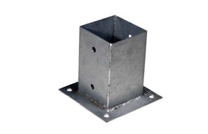 Paalhouder op plaat 9 x 9 x 14 cm - Per Stuk
