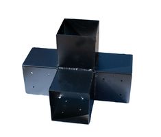 Pergola Hoekverbinding met Verlenging Zwart voor 15 x 15 cm balken kubus model - Per Stuk