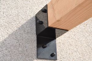 Pergola connecteur d'angle revêtement noir pour poteaux 20 x 20 cm - Gauche - Par pièce