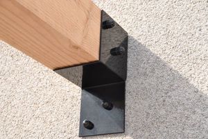 Pergola Wall Connector Black Coated Right for 15 x 15 cm beams - Per piece