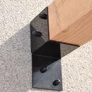 Conector de parede esquerdo preto para pérgola com vigas 15 x 15 cm