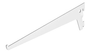 Single Shelf F-Bracket in White of 400 mm for Wall Rail Systems  - Per Piece