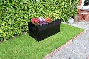 Plantenbak Zwart Verzinkt Staal 50 x 90 x 50 cm - Bloembak