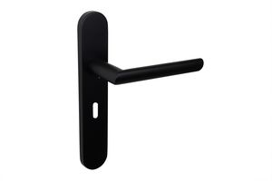 Lavuzo deurkruk Ragusa Zwart met afgerond schild SL56 - Per set