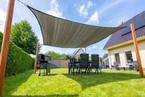 Shade Sail Water Permeable Square Grey 4m - 320gr/m2 - Per piece
