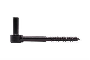 Square hook with wood screw thread Black 10 mm - 110 mm long