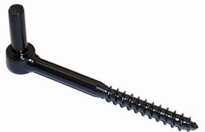 Square hook with wood screw thread Black 16 mm - 145 mm long