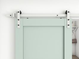 Sliding Door System White - Straight with Rails 200 cm - Per Set