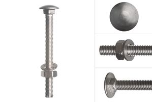 Carriage bolts stainless steel M10 x 100 mm - 10 pieces