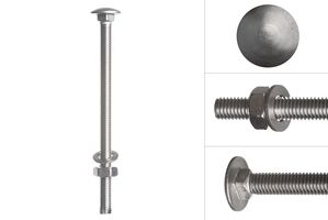 Carriage bolts stainless steel M10 x 150 mm - 10 pieces