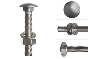 Carriage bolts stainless steel M10 x 60 mm - 10 pieces