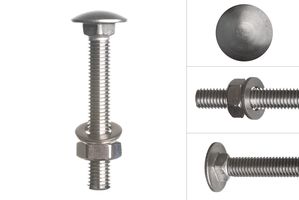 Carriage bolts stainless steel M10 x 70 mm - 10 pieces