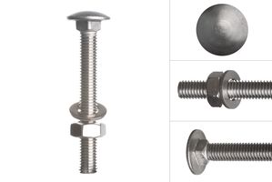 Carriage bolts stainless steel M10 x 80 mm - 10 pieces