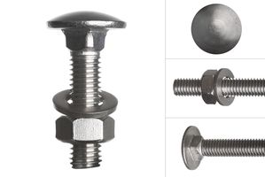 Carriage bolts stainless steel M12 x 50 mm - 10 pieces