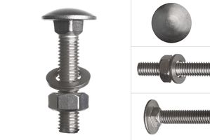Carriage bolts stainless steel M12 x 60 mm - 10 pieces
