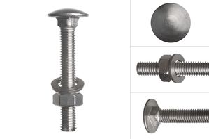 Carriage bolts stainless steel M12 x 80 mm - 10 pieces