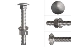 Carriage bolts stainless steel M12 x 90 mm - Per Piece