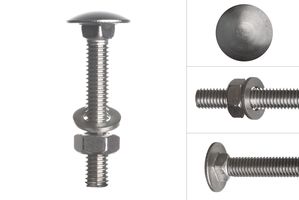 Carriage bolts stainless steel M6 x 40 mm - 10 pieces