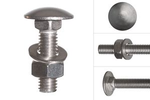 Carriage bolts stainless steel M8 x 30 mm - 10 pieces