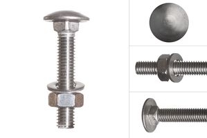 Carriage bolts stainless steel M8 x 45 mm - 10 pieces