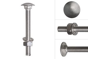 Carriage bolts stainless steel M8 x 70 mm - 10 pieces