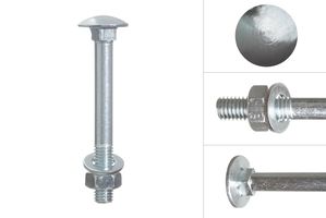 Schlossschrauben DIN 603 inklusive Mutter und Scheibe verzinkt M12 x 100 mm - 10 Stück 
