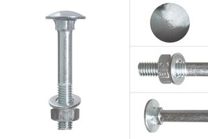 Schlossschrauben DIN 603 inklusive Mutter und Scheibe verzinkt M12 x 80 mm - 10 Stück 