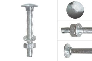 Carriage bolts Galvanized M6 x 45 mm - 10 pieces