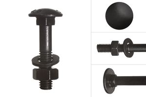 Carriage bolts Galvanized Black M8 x 40 mm - 10 pieces
