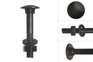 Carriage bolts Galvanized Black M8 x 55 mm - 10 pieces