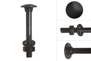 Carriage bolts Galvanized Black M8 x 60 mm - 10 pieces